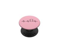 Pelota de béisbol Deportiva Latido del corazón - Electrocardiograma de sóftbol Pulso PopSockets PopGrip Adhesivo