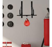 Pelota de boxeo de velocidad HOMCOM con soporte de plataforma + bomba de MDF, altura ajustable, acero con revestimiento sintético, y negro