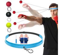 Pelota de Boxeo - Juego De Reaccion con Casco Ajustable - Pelota Cabeza con Cinta | para Niños Adolescentes Y Adultos