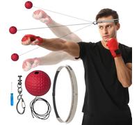 Pelota de boxeo para reflejos - Pelota de boxeo de 2,36 pulgadas, pelotas de entrenamiento duraderas con diadema, fitness de reacción de PU | Diadema flexible de silicona con bolas de BoxingTrainer pa