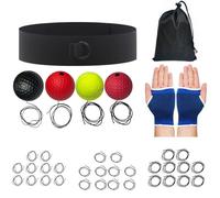 Pelota De Entrenamiento De Boxeo: Reacción De Velocidad De Golpe, Pelota De Reflejo De Boxeo Y Diadema, Pelotas De Espuma De PU | Juego De 4 Bolas Para Dormitorio, Viajes, Dormitorio, Gimnasio, Hombre