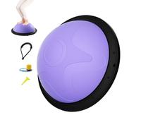 Pelota de entrenamiento de equilibrio, equipo de medio núcleo, ejercitador de 18.11 x 7.48 pulgadas con bandas de resistencia, entrenador de goma antiexplosión, hemisferio de estabilidad con estilo