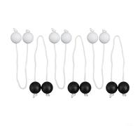 Pelota de escalera de 6 Bolas para juego de lanzamiento con práctica bolsa de almacenamiento para diversión familiar bajo el sol (negro+blanco)