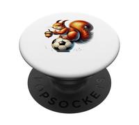 Pelota de fútbol de Ardilla juguetona Bellota Vida Silvestre PopSockets PopGrip Adhesivo