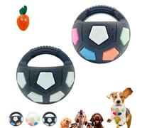 Pelota de fútbol de juguete para perros con asas, pelota de fútbol indestructible, material masticable, juguete interactivo para mascotas, juego acuático, entrenamiento y juegos al aire libre para