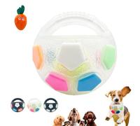 Pelota de fútbol de juguete para perros con asas, pelota de fútbol indestructible, material masticable, juguete interactivo para mascotas, juego acuático, entrenamiento y juegos al aire libre para