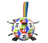 Pelota de fútbol interactiva para perros, de entrenamiento para rebaño, bolas con mango resistente, accesorio de mascar de goma resistente, equipo de juego para mascotas de s