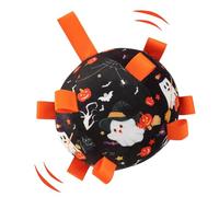 Pelota De Fútbol Para Perros Con Correas | Pelota De Masticar Halloween Para Cachorros,Juguete Interactivo Para Masticadores Enérgicos Adiestramiento Persecución Dentición Caza | Estimulación Al Aire