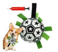 Pelota de fútbol para perros - Pelota para perros al aire libre con bomba de aire - Juego de fútbol interactivo para entrenamiento de ejercicio acuático, buscar, patio, piscina, parque, patio trasero