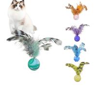 Pelota de gato - Juguete para mascotas con ruedas para saltar, juguete interactivo para gatos | Colorida bola de sonido con cascabeles, juguete de caza ligero para gatos domésticos, pelota de juego