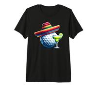 Pelota de Golf Cinco de Mayo con Sombrero y Margarita Golfista Camiseta Premium