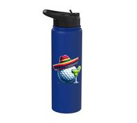 Pelota de golf Cinco de Mayo con sombrero y margarita golfista Stainless Steel Insulated Water Bottle