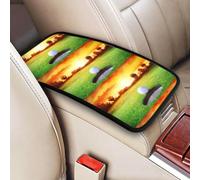Pelota de golf deportiva Árbol al atardecer,Funda para reposabrazos de consola central de vehículo, almohadilla suave y cómoda para pasamanos de coche, cojín universal