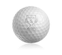 Pelota de Golf Personalizada con Nombre, Iniciales o el Texto Que Quieras. Regalo Original para Amantes del Deporte (Diseño Trofeo)