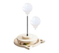 Pelota de golosinas para perros - Plato giratorio de madera para alimentación lenta | Juguete dispensador de mascotas Spring Pole | Alimentador de juego en casa para cachorros y | Entretenimie