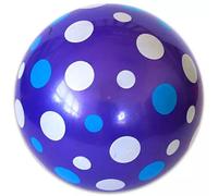 Pelota de goma con lunares blancos y azules - 22 cm