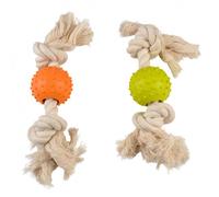 Pelota de goma texturizada con cuerda ECO para perro - Duvo Plus