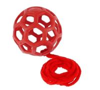 Pelota de heno, juguete de alimentación colgante para caballo, caballo, cabra, oveja, alivia el estrés, caballo (rojo)