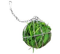 Pelota de heno para chinchillas - Bola de hierba de acero inoxidable | Juguete para masticar | Pelota de comedero de heno - Bola de soporte de hierba de acero inoxidable para mascotas para hámsters y