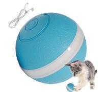 Pelota de juguete eléctrica para mascotas con ruedas - Juguete de salto inteligente recargable - Pelota para evitar obstáculos con diodo emisor de luz para perros - Ejercicio en interiores Entretenimi