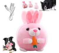 Pelota de juguete interactiva para perros, pelota eléctrica con música, puede aprender a hablar, portátil 360°, recargable por USB, bola mágica para perros y gatos para jugar en interiores (conejos)