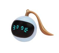 Pelota de juguete para gatos autoajustable, juguete interactivo inteligente 2 en 1 con luz LED incorporada, bola giratoria automática para animales recargable mediante USB, pelota de juguete para