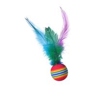 Pelota de juguete para gatos con pluma, juguete de volante, juguete de volante, juguete interactivo para gatitos, entrenamiento de fitness para mascotas