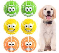 Pelota De Juguete para Perro, 6 Piezas Pelota Perro Indestructible, Pelota Perros con Sonido, Squeak Juguetes para Perro, Pelota De Caucho Natural para Perros para Perros Pequeños Medianos Grandes