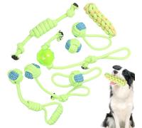 Pelota de juguete para perros con cuerda, pelota para perros con cuerda, accesorio para masticar con nudos, dispositivo de entrenamiento para interior y exterior, juguete masticable seguro para el