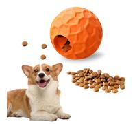 Pelota de juguete para perros con salida de aperitivos para perros, 6 cm de diámetro, color naranja, bolas de caucho natural, juguete interactivo para masticar, bolas de inteligencia para perros