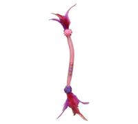 Pelota de menta para gatos - Red elástica para gatos, juguete de plumas con campanas, estimula el instinto de caza, promueve el movimiento, seguro y resistente, perfecto para gatitos, juego