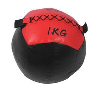Pelota de Pared con Peso, Suave, para Ejercicios de Fitness, 1 kg, de Piel sintética, para Entrenamiento de Fuerza y Estiramiento en casa. (Rojo Negro)