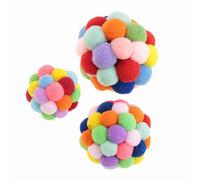 Pelota de Peluche Colorida para Perros y Gatos con Funciones de Sonido para Juegos Interactivos, Tamaños Aleatorios de 5cm y 7cm (S)