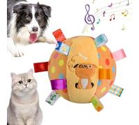 Pelota de peluche para perros: juguete de cuerda chirriante, campanas en el interior de la pelota, juego de tren interactivo | Regalo de cumpleaños para cachorros, para Apport, ejercicio de masticació