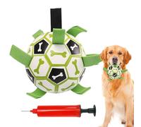 Pelota de perro con etiquetas, pelota de fútbol portátil con bombas, juguetes interactivos, suministros indestructibles para masticar cachorros para mascotas pequeñas, medianas y grandes