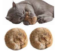 Pelota de piel de conejo para gatos, bolas de juguete suaves y esponjosas actualizadas 2026, bola de piel de conejo para gatos, juguetes de hierba gatera para gatos de interior, lavable, para masticar