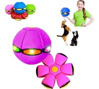 Pelota de Platillo Volador para Mascotas,Platillo Volador De Juguete para Mascotas,Pelota De Juguete para Perros Transformación Gratuita Pelota Perro Indestructible,para Lanzar,Entrenar (rosa)