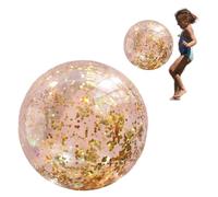 Pelota De Playa Inflable Con Purpurina - Bola De Confeti De 16 Pulgadas, Juguete Transparente Para Piscina | Material De PVC Reutilizable, Relleno De Confeti Colorido, Ligero Para Niños, Piscina, Fies