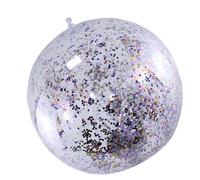 Pelota De Playa Inflable - Juguete De Playa con Confeti Y Purpurina | Pelota Brillante para Plãya | Transparente De PVC con Lentejuelas, Incluye Inflador, 40cm para De Verano, Juegos En