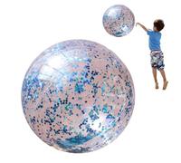 Pelota De Playa Inflable - Juguete De Playa con Confeti Y Purpurina | Pelota Brillante para Plãya | Transparente De PVC con Lentejuelas, Incluye Inflador, 40cm para De Verano, Juegos En