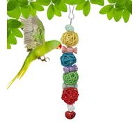 Pelota de ratán para loro, juguete para masticar, el aburrimiento de los pájaros, juguetes para calmar - Jaula de loro, juguete de mimbre masticable, tortolitos, chinchilla, pinzón ockatiels