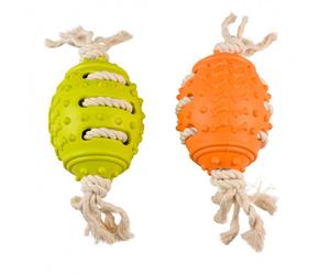 Pelota de rugby de goma con cuerda ECO para perro - Duvo Plus