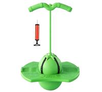 Pelota de salto de equilibrio for niños, tabla de equilibrio de salto antideslizante for niños, pelota de rebote loca con mango y bomba, tabla de truco de salto de rebote(Green)