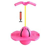 Pelota de salto de equilibrio for niños, tabla de equilibrio de salto antideslizante for niños, pelota de rebote loca con mango y bomba, tabla de truco de salto de rebote(Pink)