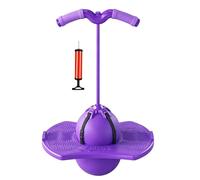 Pelota de salto de equilibrio for niños, tabla de equilibrio de salto antideslizante for niños, pelota de rebote loca con mango y bomba, tabla de truco de salto de rebote(Purple)