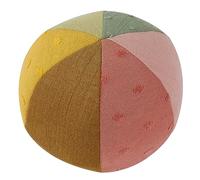 Pelota de tela Fehn NATUR - Pelota para agarrar con mezcla de materiales de algodón de cultivo ecológico y sonajero - Fomenta las habilidades motoras del bebé - para bebés y niños pequeños