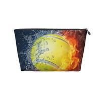 Pelota de Tenis en Fuego y Agua, Bolsa de artículos de tocador Bolsa de Maquillaje Bolsa de cosméticos Bolsa de artículos de tocador de Viaje portátil