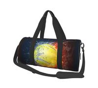 Pelota de Tenis en Fuego y Agua, Bolsa de Viaje de Gran Capacidad, Bolso Redondo, Bolsa de Viaje Deportiva, Bolsa de Mano, Bolsa de Fitness