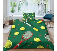 Pelota de Tenis Funda De Edredón para Dormitorio 3D Impresión Deportes Funda Nórdica Microfibra Juego De Ropa De Cama con Cremallera Y Funda De Almohada Single（135x200cm）