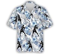 Pelota de Tenis Impresión 3D Camisa Hawaiana Mujeres Hombres Manga Corta Jugador de Tenis Camisa de Botones Verano Playa Casual Camisas